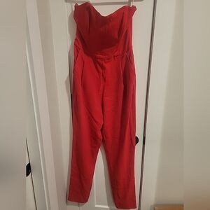NWT Rachel Roy Fire Red Strapless Jumpsuit Size 6 Show Your Love